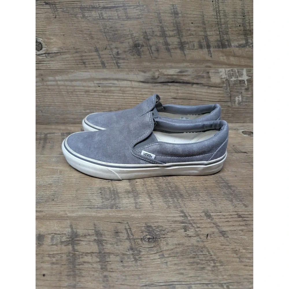 Vans Classic Slip-On Skate Shoes Unisex Size 9.5W / 8M‎ Gray Casual Style